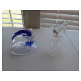 2 glass dolphins incl:1 crystal glass