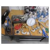 hooks,guage,putty knives,scissors & misc items