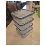 4 pc pyrex glass dish set w/lids
