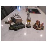 2 figurines & danbury mint deer figurine