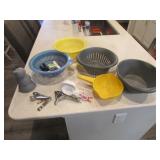 strainers,measure cups & items