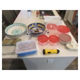 plastic bowls,tupperware,flashlight & items