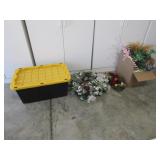 27 gallon tote & christmas items
