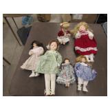 6 porcelain dolls
