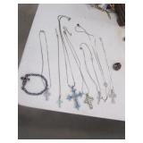 costume cross necklaces,bracelet & ring