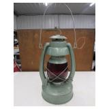 barn lantern w/red globe