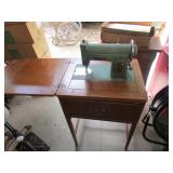 white sewing machine w/cabinet