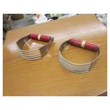 vintage red handle dough blenders