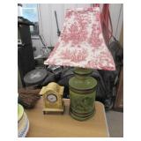 table lamp & decorator clock