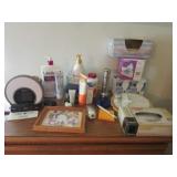 alarm clock,lotion,light bulbs & items