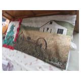 cloth barn wall hanging & christman linen