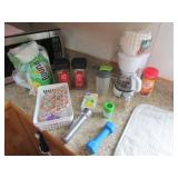 coffee maker,napkins,flashlight,items