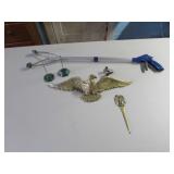 brass eagle,letter opener,grabber,items