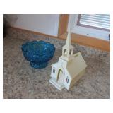 moon & stars blue dish & plastic church