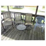 all patio chairs & end table