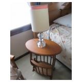 end table & 2 matching glass vanity lamps