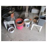 flower pots,stands,tomato cages & items