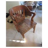 antique oak chair (tags on back)