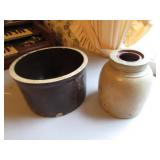 2 stoneware crocks