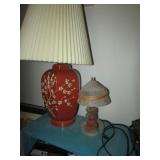 2 lamps(small one is damaged on bottom)
