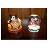 2 disney snow globes