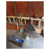 shovel,rake,hoe,saws,partial bar & chain oil