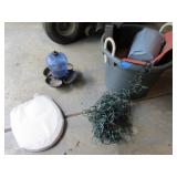 tub,bird waterer & items