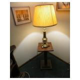 antique plant stand & table lamp