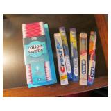 new toothbrushes & cotton swabs