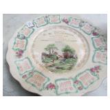 early advertising calendar plate & dish