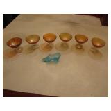 carnival glass sherberts & glass shoe