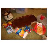 sunbeam buffet tray,crockpot & items