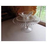 3 pcs of candlewick incl: cake stand