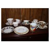 cups & saucers incl:adderly & clarence bone china
