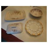 egg plate & dishes incl;meakin