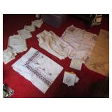 vintage runners,linens & laundry basket