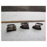 collar iron & 2 sad irons