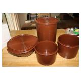 brown tupperware