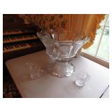 fostoria coin glass punch bowl 2/2 cups