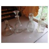 4 glass decanters