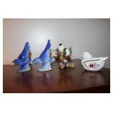 4 bird figuirines