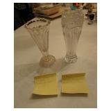 EAPG trumpet vase & oneida crystal vase
