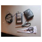 2 sony walkmans & scissors