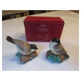 lenox winter greetings bird salt n pepper w/box