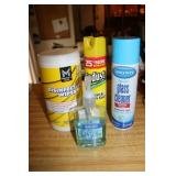 partial sanitize wipes,glass cleaner & items