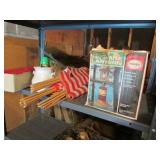 propane lantern,american flags & items