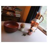 quina fruit bowl,pitcher,salt & baseball