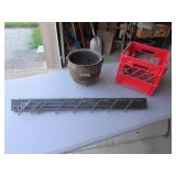 cast iron pot,wall hanger & milk crate
