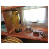 blenko glass fish(damaged) & dome holders