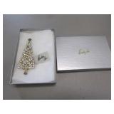 eisenberg ice christmas tree brooch w/box